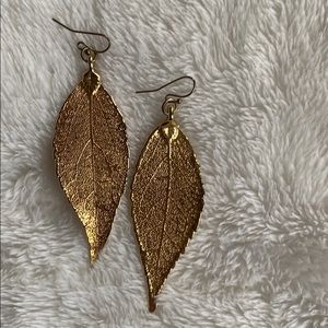 Beautiful gold leaf earrings